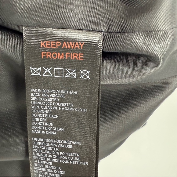 Urban Outfitters Jules Fuax Leather Oversized Blazer Jacket in Black Size S - Picture 6 of 11